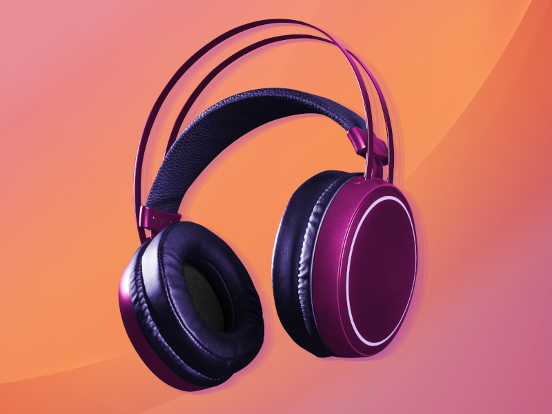 Pink-headphones-wireless digital device