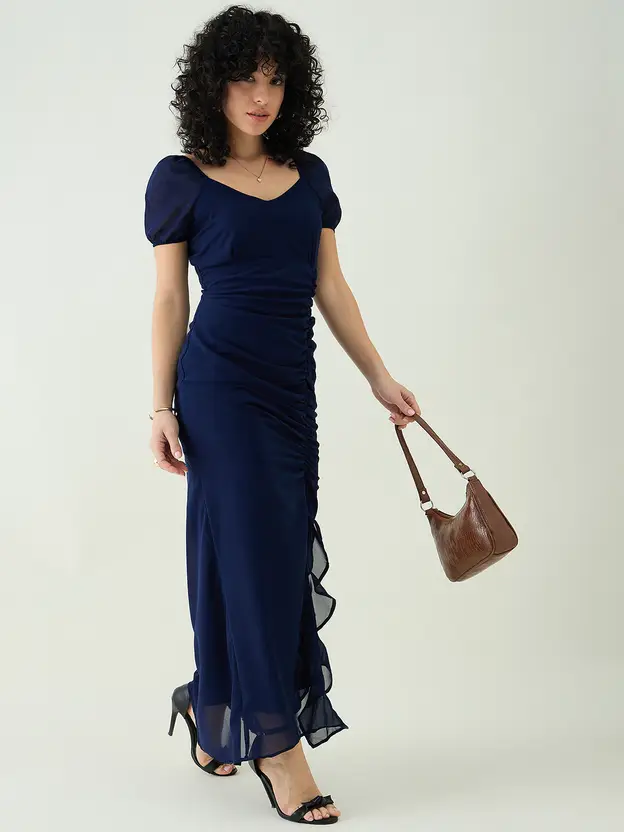 Women A-line-Blue Maxi-Full Length Dress - Image 4